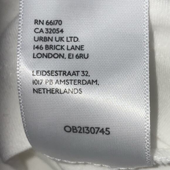 Anthropologie Maeve Women’s White Embroidered V-Neck Cropped Tee Sz L Tennis - Picture 8 of 9